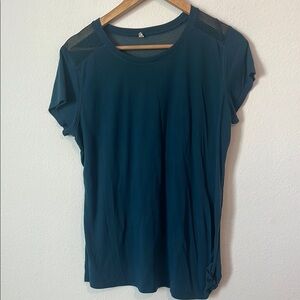 OLD NAVY ACTIVE Teal Mesh Shoulder Top